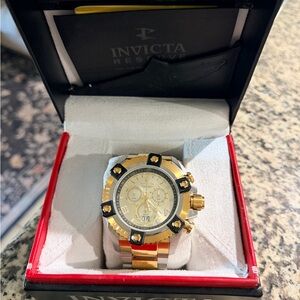 Invicta Gold and Silver Chronograph Watch